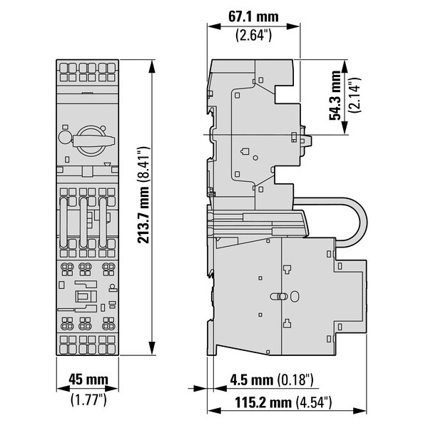 Démarreur direct, 380v-415v: 7.5kw,10-16 a, 230v 50hz, 240v 60hz,bornes push-in (msc-d-16-m17(230v50hz)-pi) - Eaton - 199607
