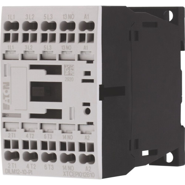 Contacteur puissance, 3, 380v 400v 5.5kw, 1 f, 230v 50/60hz, bornes push-in (dilm12-10(230v50/60hz)-pi) - Eaton - 199650