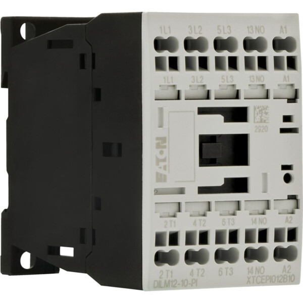 Contacteur puissance, 3, 380v 400v 5.5kw, 1 f, 230v 50/60hz, bornes push-in (dilm12-10(230v50/60hz)-pi) - Eaton - 199650