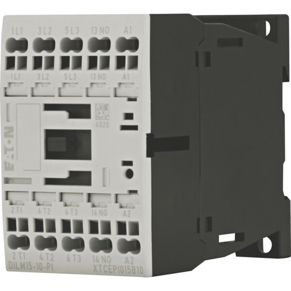 Contacteur puissance, 3, 380v 400v 7.5kw, 1 f, 230v 50/60hz, bornes push-in (dilm15-10(230v50/60hz)-pi) - Eaton - 199654