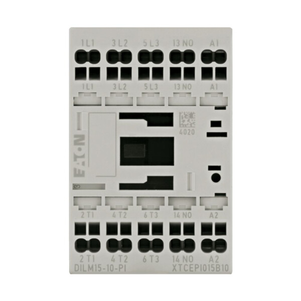 Contacteur puissance, 3, 380v 400v 7.5kw, 1 f, 230v 50/60hz, bornes push-in (dilm15-10(230v50/60hz)-pi) - Eaton - 199654