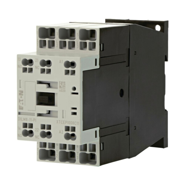 Contacteur puissance, 3, 380v 400v 3kw, 1 f, 1 o, 230v 50/60hz, bornes push-in (dilm8-11(230v50/60hz)-pi) - Eaton - 199660