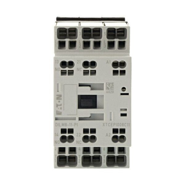Contacteur puissance, 3, 380v 400v 3kw, 1 f, 1 o, 220v 50/60hz, bornes push-in (dilm8-11(220v50/60hz)-pi) - Eaton - 199661