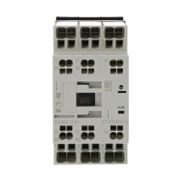 Contacteur puissance, 3, 380-400v 5.5kw, 1 f, 1 o, 230v 50/60hz, bornes push-in (dilm14-11(230v50/60hz)-pi) - Eaton - 199664