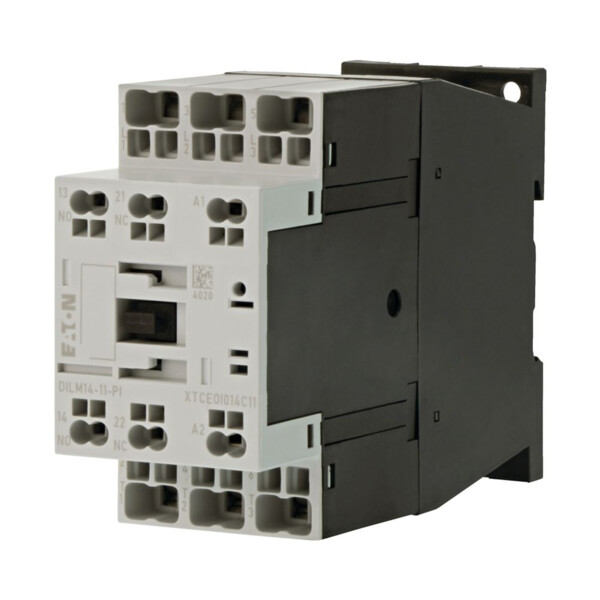 Contacteur puissance, 3, 380-400v 5.5kw, 1 f, 1 o, 220v 50/60hz, bornes push-in (dilm14-11(220v50/60hz)-pi) - Eaton - 199665