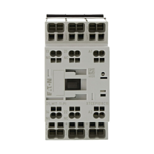 Contacteur puissance, 3, 380-400v 7.5kw, 1 f, 1 o, 220v 50/60hz, bornes push-in (dilm17-11(220v50/60hz)-pi) - Eaton - 199667
