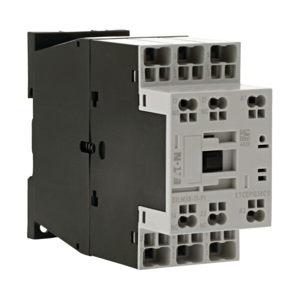 Contacteur puissance, 3, 380-400v 18.5kw, 1 f, 1 o, 220v 50/60hz, bornes push-in (dilm38-11(220v50/60hz)-pi) - Eaton - 199673