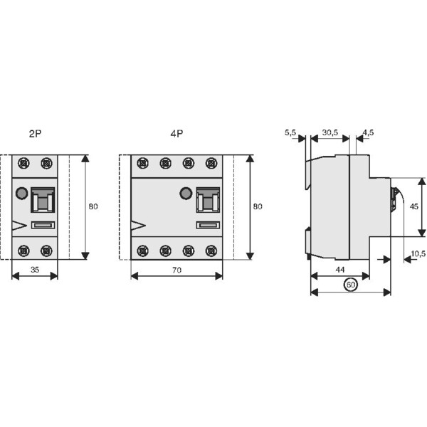 Inter diff 4x63a 300ma type ac (PFGM-63/4/03) - Eaton - 264308