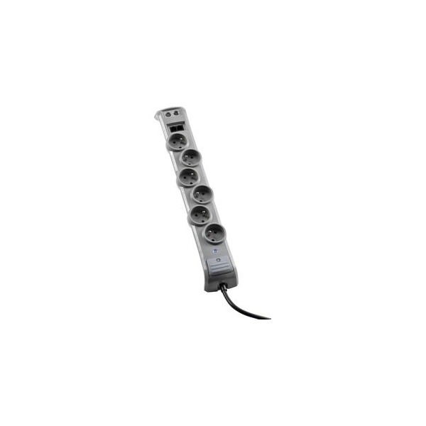 BLOC PF 6PC INT+TV+RJ45-1,5M NOI - Ebenoid - 012743