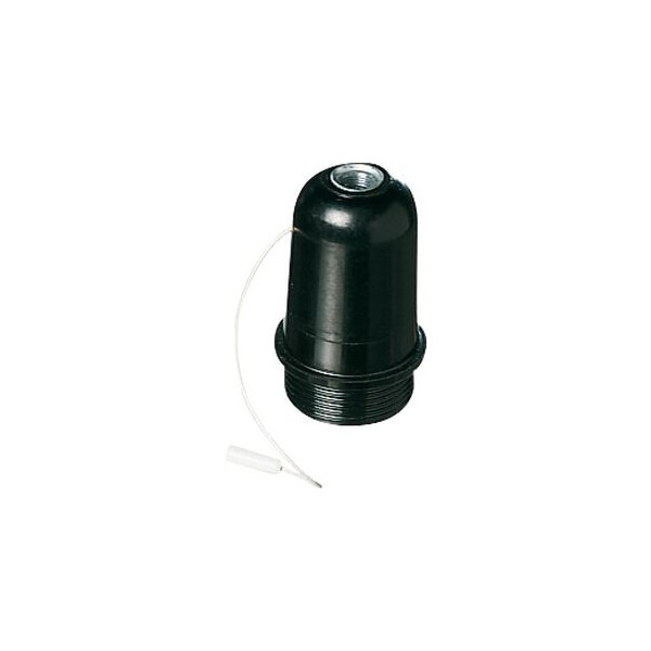 DOUILLE E27 A TIRETTE NOIR+BAGUE - Ebenoid - 047280