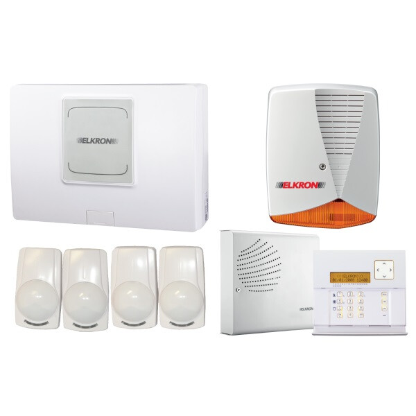 Kit Anti-Intrusion Programmé Avec Centrale 8Pts , Clavier, Détecteurs Et Sirènes - Elkron - UCUBE3