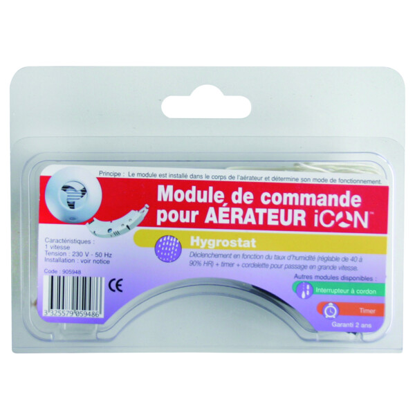 Module hygrostat timer corde Eoliance pour aérateurs ICON - Eoliance Habitat - 905948