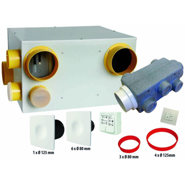 Kit VMC double flux Eoliance DFC 90 QAI haut rendement 4 sanitaires - Eoliance Habitat - 911690