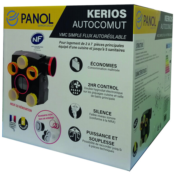 Kit VMC simple flux autoréglable Eoliance Kerios Autocomut - Eoliance Habitat - 905186