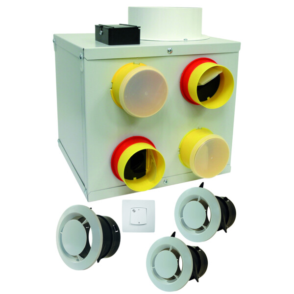 Kit VMC simple flux classiques Eoliance Cubix Silence autocomut spécial rénovation - Eoliance Habitat - 905409