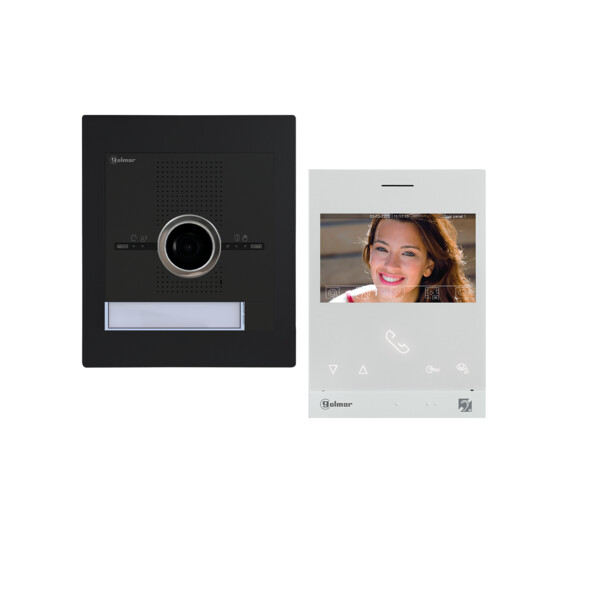 Kit vidéo encastré PMR SUPRA inox noir G2P 1 appel moniteur ART4 HXLITE (BM) - Golmar - GSU5110/ART4H/B