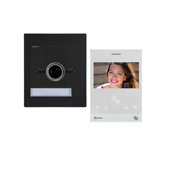 Kit vidéo encastré PMR SUPRA inox noir G2P 1 appel moniteur ART4 HXLITE (BM) - Golmar - GSU5110/ART4H/B