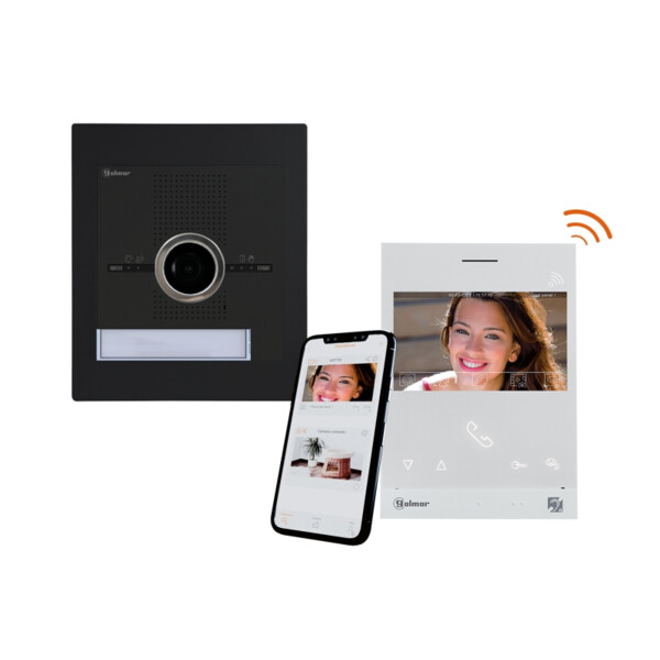 Kit vidéo WiFi encastré PMR SUPRA inox noir 1 appel avec moniteur ART4WH - Golmar - GSU5110/ART4W/B