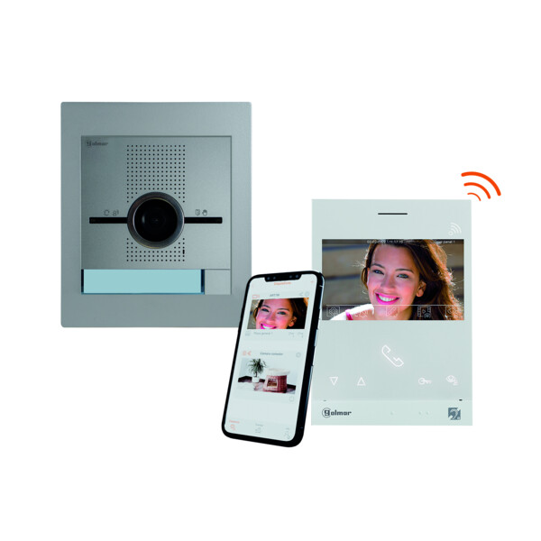 Kit vidéo WiFi encastré PMR SUPRA inox 1 appel avec moniteur ART4WH (BM+mémoire) - Golmar - GSU5110/ART4W