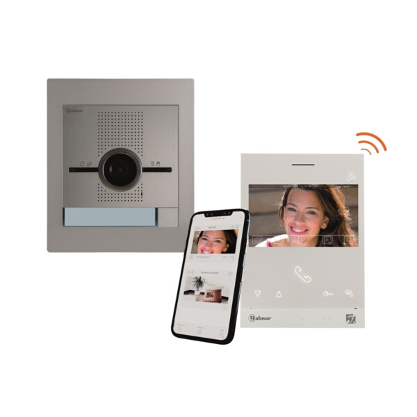 Kit vidéo WiFi encastré PMR SUPRA inox 1 appel avec moniteur ART4WH (BM+mémoire) - Golmar - GSU5110/ART4W
