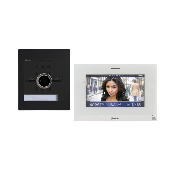 Kit vidéo encastré PMR SUPRA inox noir G2P 1 appel avec moniteur ART7 H - Golmar - GSU5110/ART7H/B