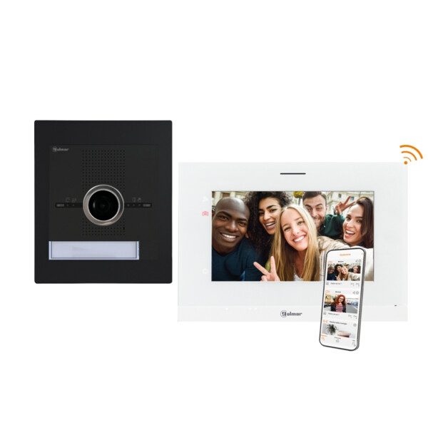 Kit vidéo WiFi encastré PMR SUPRA inox noir 1 appel avec moniteur ART7W - Golmar - GSU5110/ART7W/B