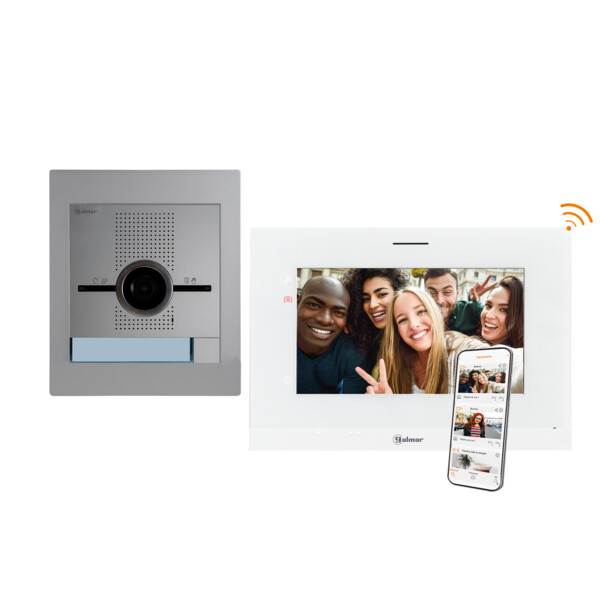 Kit vidéo WiFi encastré PMR SUPRA inox 1 appel avec moniteur ART7W (mémoire) - Golmar - GSU5110/ART7W