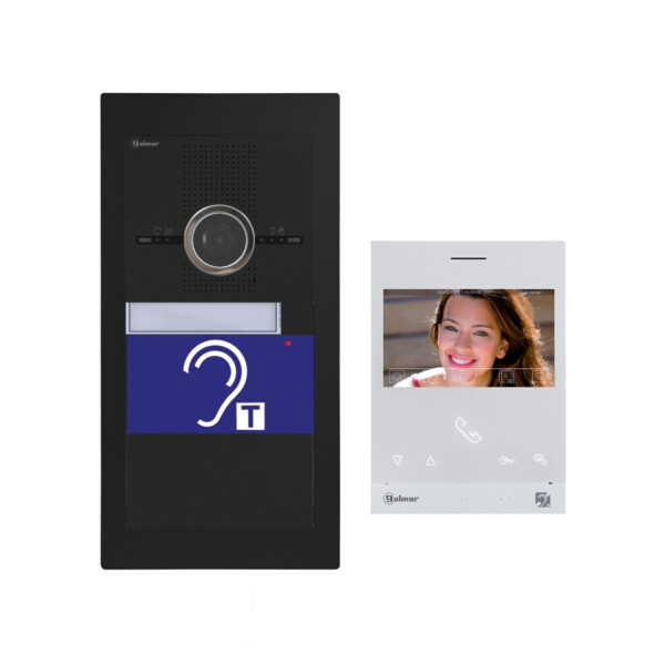 Kit vidéo encastré ERP SUPRA inox noir G2P 1 appel moniteur ART4 H XLITE(BM) - Golmar - GSUERP/ART4H/B