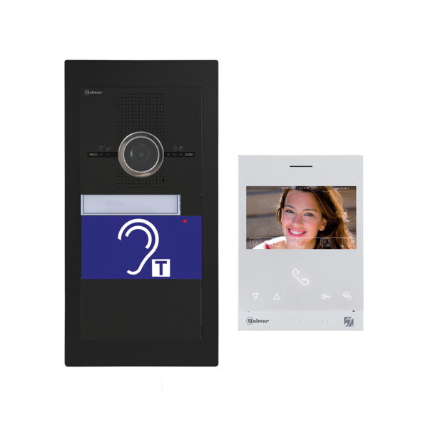 Kit vidéo encastré ERP SUPRA inox noir G2P 1 appel moniteur ART4 H XLITE(BM) - Golmar - GSUERP/ART4H/B