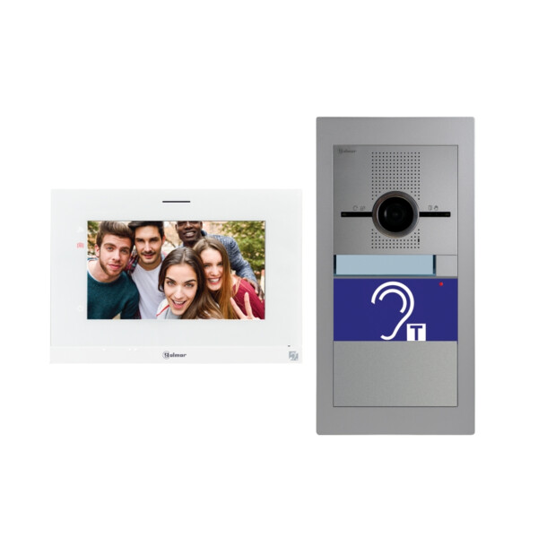 Kit vidéo encastré ERP 7'' SUPRA inox 1 appel, avec moniteur ART7H (BM+mémoire) - Golmar - GSUERP/ART7H