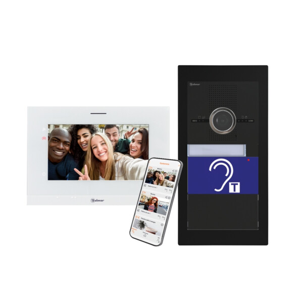 Kit vidéo encastré ERP SUPRA inox noir 1 appel avec moniteur WiFi ART7W - Golmar - GSUERP/ART7W/B