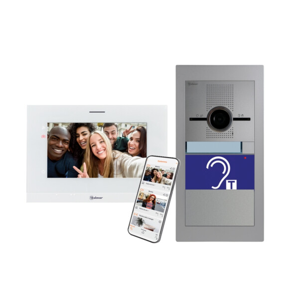 Kit vidéo encastré ERP SUPRA inox 1 appel avec moniteur WiFi ART7W (mémoire) - Golmar - GSUERP/ART7W
