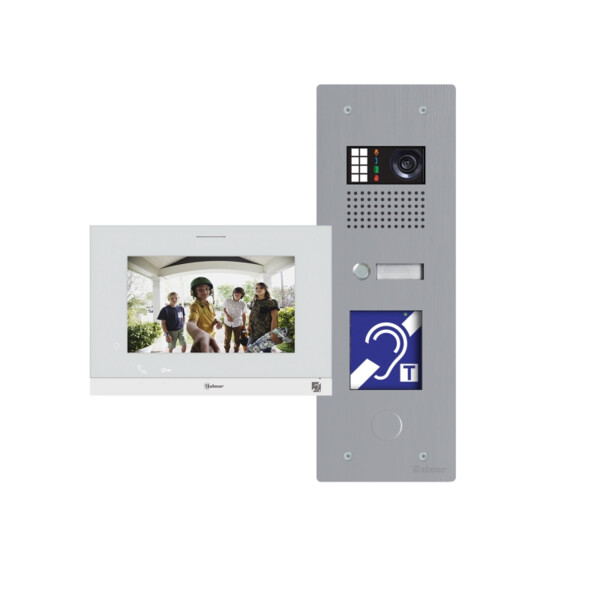 Kit vidéo encastré ERP GTX Inox 1 appel avec moniteur ART7H (BM) - Golmar - GTXERP/ART7H
