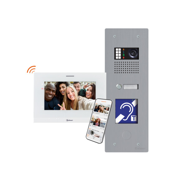Kit vidéo encastré ERP GTX Inox 1 appel avec moniteur WiFI ART7W - Golmar - GTXERP/ART7W