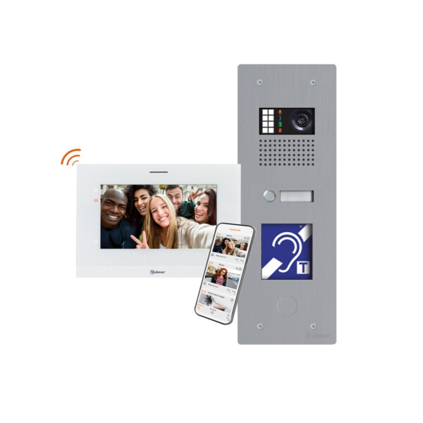 Kit vidéo encastré ERP GTX Inox 1 appel avec moniteur WiFI ART7W - Golmar - GTXERP/ART7W