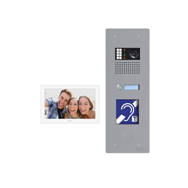 Kit vidéo IP encastré ERP GTX Inox 1 appel avec moniteur EDGE7 (BM) - Golmar - GTXIPERP/EDGE7