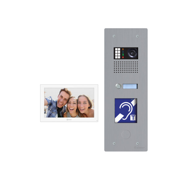 Kit vidéo IP encastré ERP GTX Inox 1 appel avec moniteur EDGE7 (BM) - Golmar - GTXIPERP/EDGE7