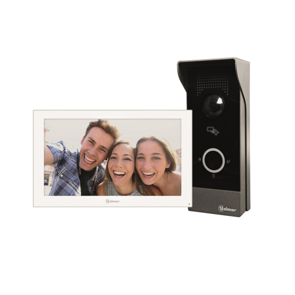 Kit vidéo CLIP 1 appel moniteur EDGE 7'' mémoire + ctrl accès (badge non fourni) - Golmar - GC5110/EDGE7