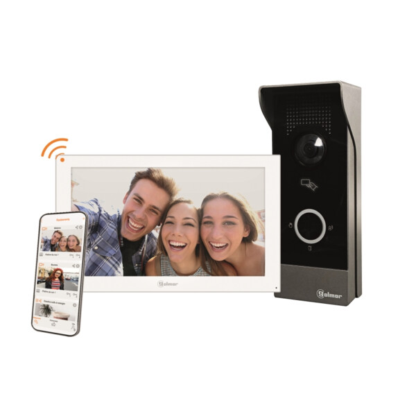 Kit vidéo CLIP 1 appel avec moniteur WiFi EDGE 7'' blanc (mémoire + QR Code) - Golmar - GC5110/EDGE7W