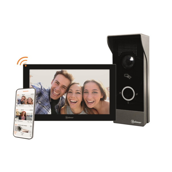 Kit vidéo CLIP 1 appel avec moniteur WiFi EDGE 7'' noir (mémoire + QR Code) - Golmar - GC5110/EDGE7WB