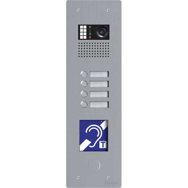 Platine monobloc GTX Inox ERP BUS G2P 1 rangée 4 boutons (BM) - Golmar - GTX62ERP/104