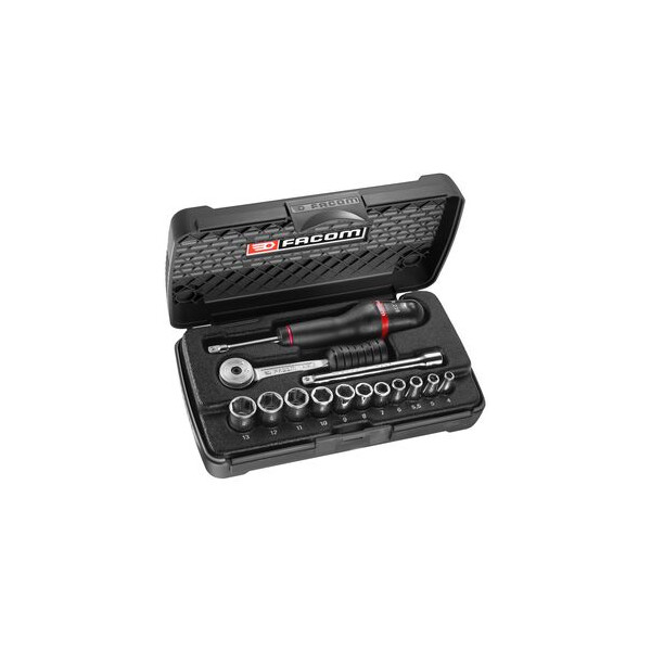 Coffret de douilles 1/4" 6 pans de 4 à 13 mm - Facom - R.410AE