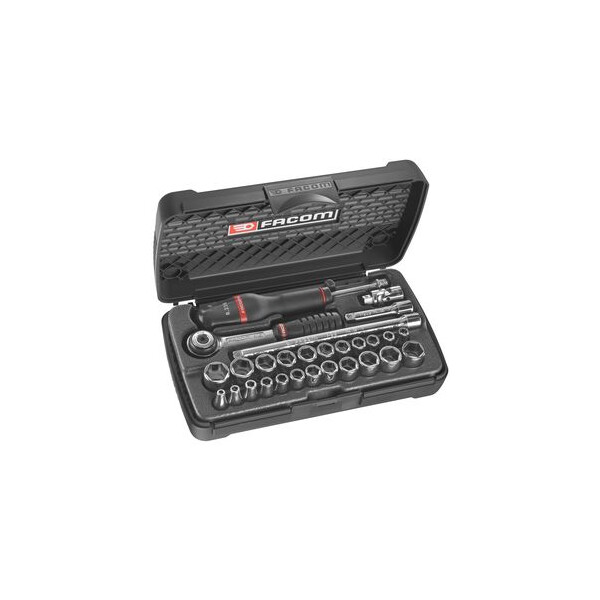 Coffret de douilles 1/4" 6 pans de 3,2 à 13 mm et de 3/16" à 9/16" - Facom - R.420MU