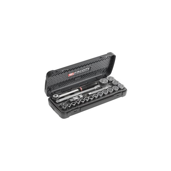Coffret de douilles 1/2" 6 pans de 10 à 32 mm - Facom - S.200DP