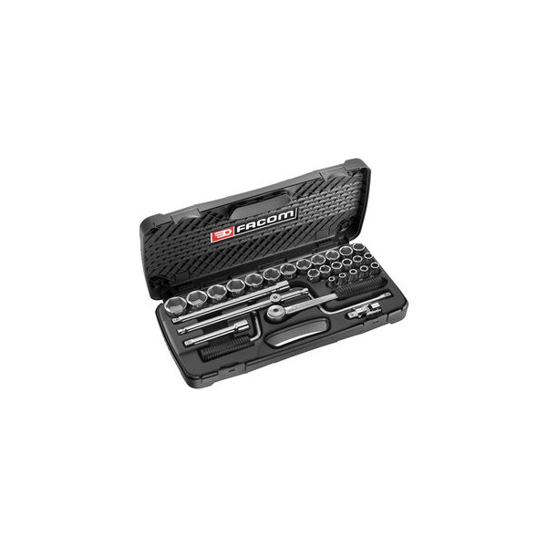 Coffret de douilles 6 pans  1/2" métriques - Facom - S.441E
