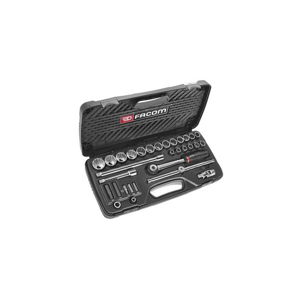 Coffret de douilles 12 pans  1/2" métriques - Facom - S.446DP
