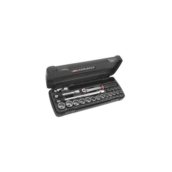 Coffret de douilles cdx de 8 à 27 mm  métriques 12 pans - Facom - SJ.430A