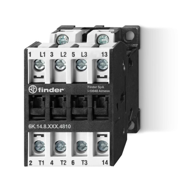 Contacteur 110V DC 4NO 10A 400V AC3 - 4kW + 1NO 2A 400V AC15 - Finder - 457178