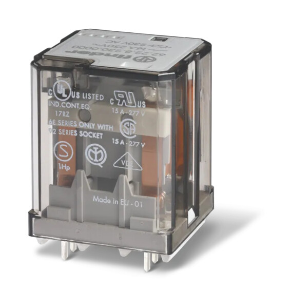 Relais de puissance CI 2NO 16A 110V AC, intervalle des contacts ≥ 3mm, AgSnO2 - Finder - 291260