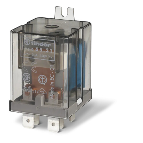 Relais de puissance 1NO 30A 24V AC, patte de fixation, Faston 250, AgSnO2 - Finder - 309972